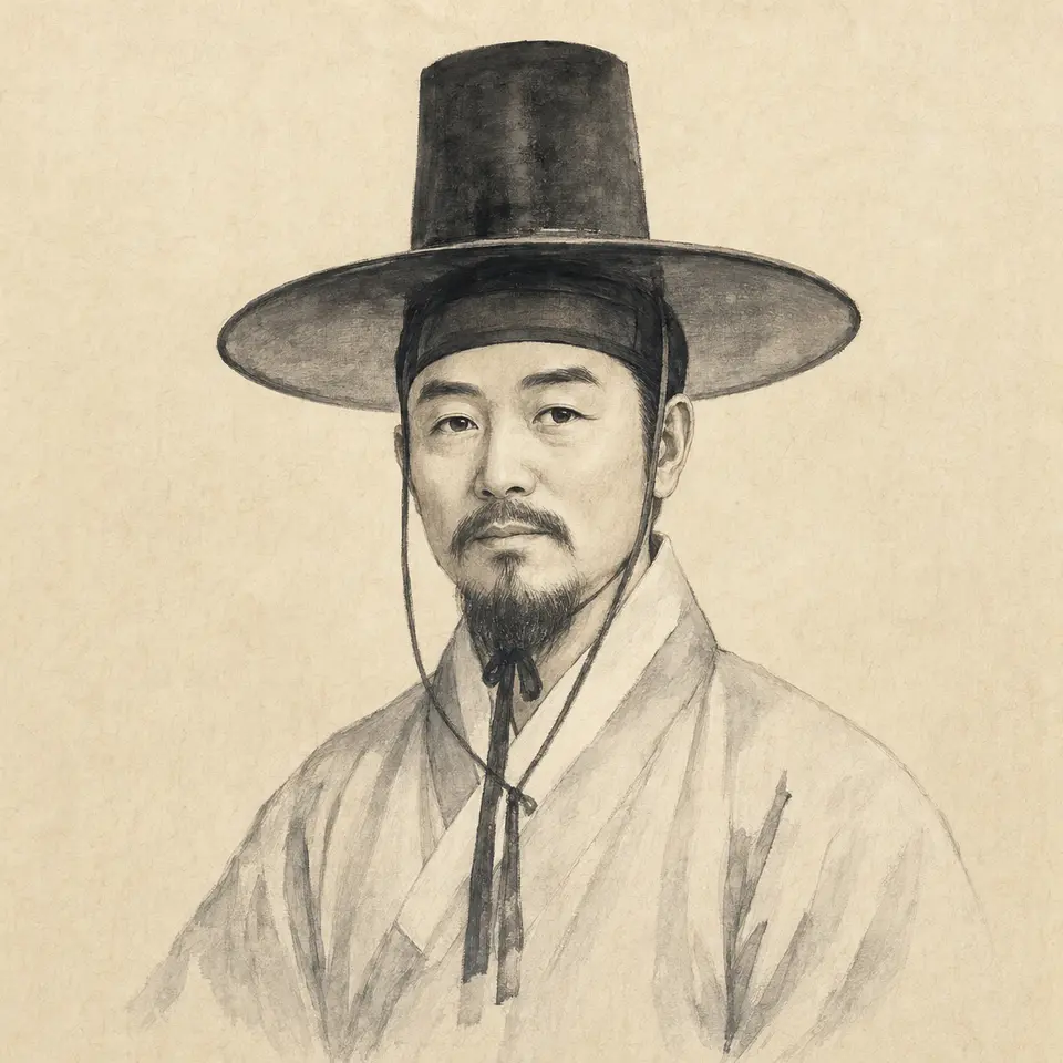 홍대용을 표현한 수묵화풍 흉상