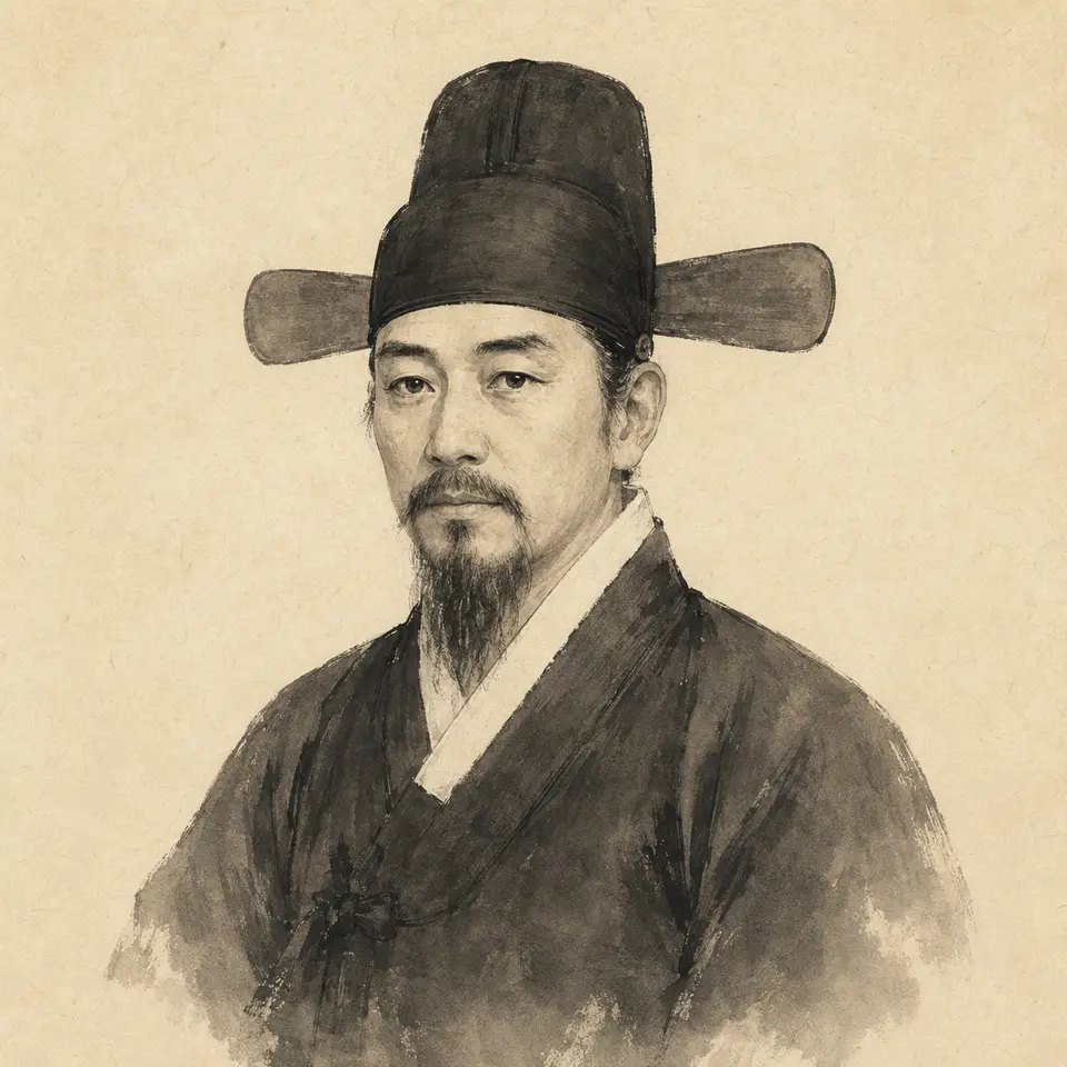 정두원을 표현한 수묵화풍 흉상