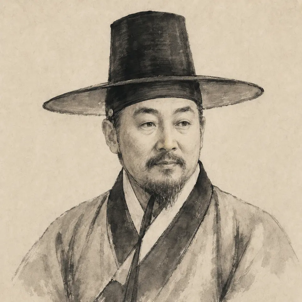 박지원을 표현한 수묵화풍 흉상